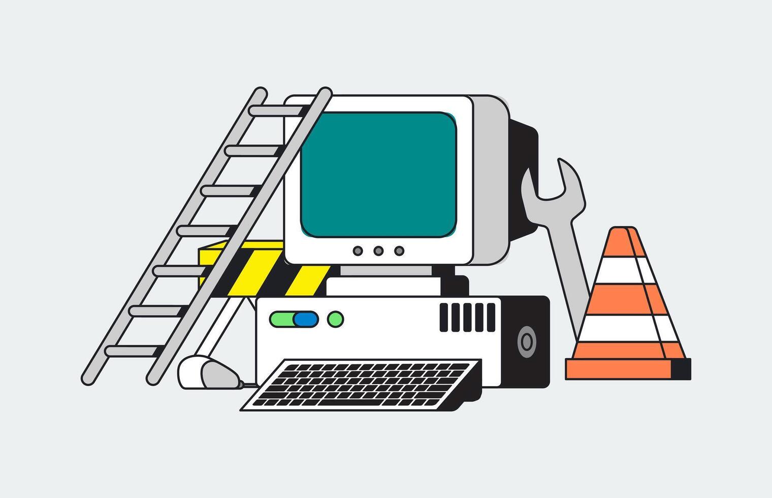 Computer maintenance Illustration vector