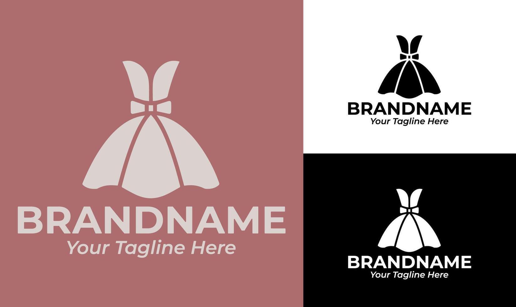 Elegant Bow Dress Logo Design for Fashion Boutiques and Designers vector