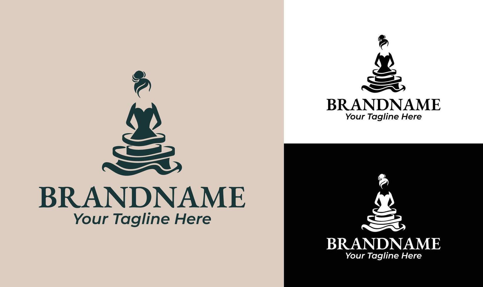 Elegant Gown Logo Design Template for Luxury Fashion Brands vector