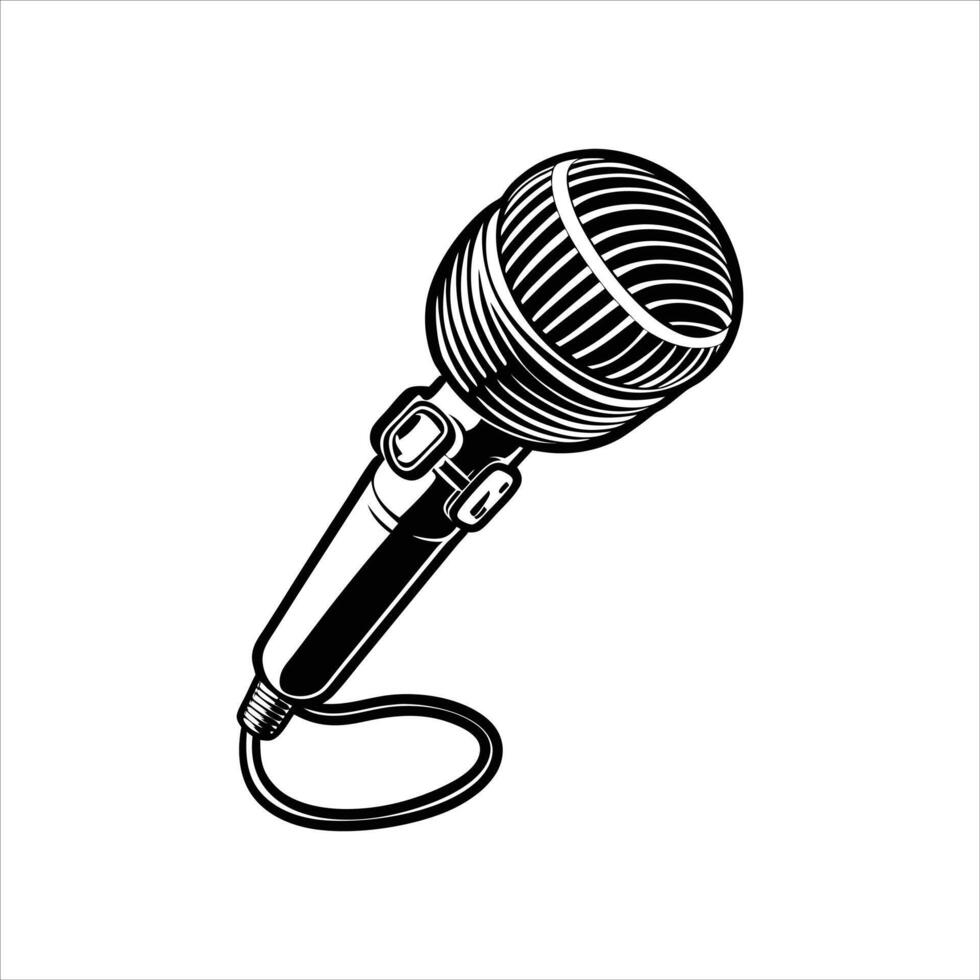 vintage microphone design vector