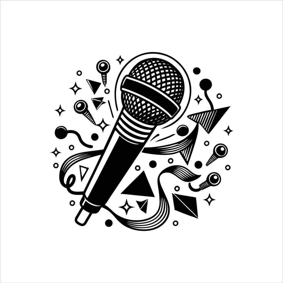 Microphone Cricut Silhouette vector