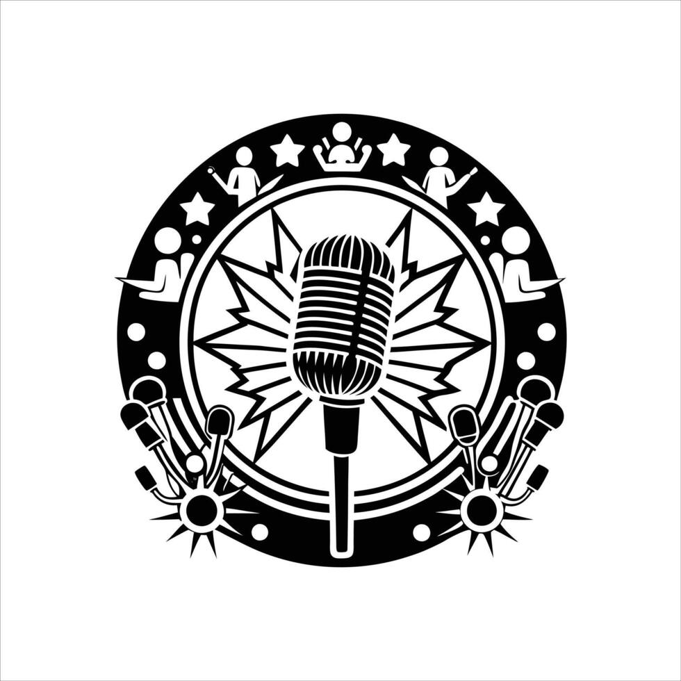 Live Performance Microphone Silhouette vector
