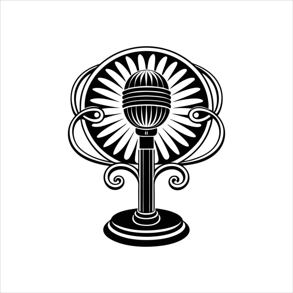 Golden Microphone Silhouette vector