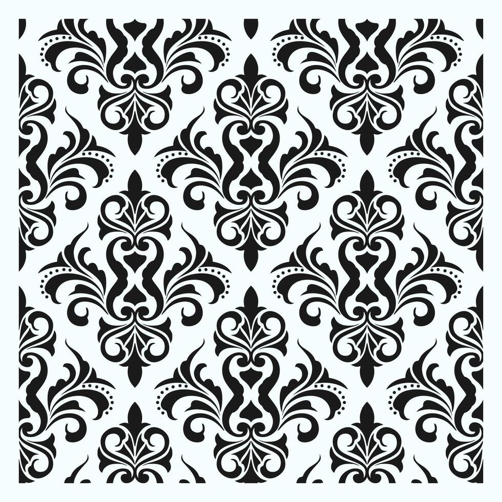 Damask Pattern. Line carvings that become various beautiful petal elements and become one. vector