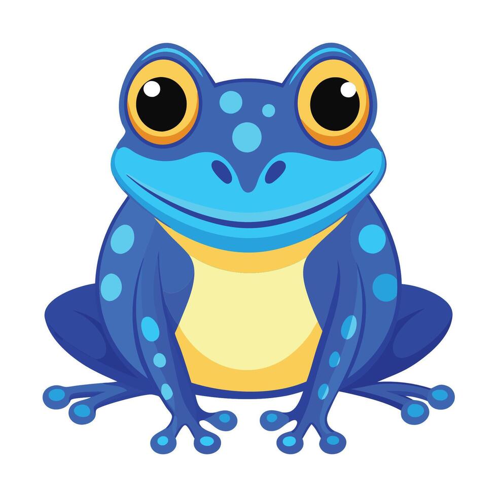 color frog sitting on a white background vector