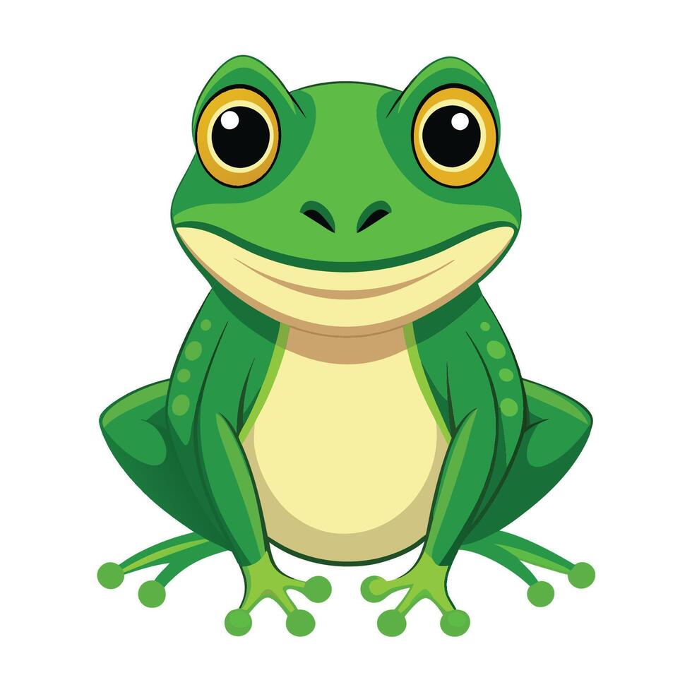 cartoon frog sitting on a white background vector
