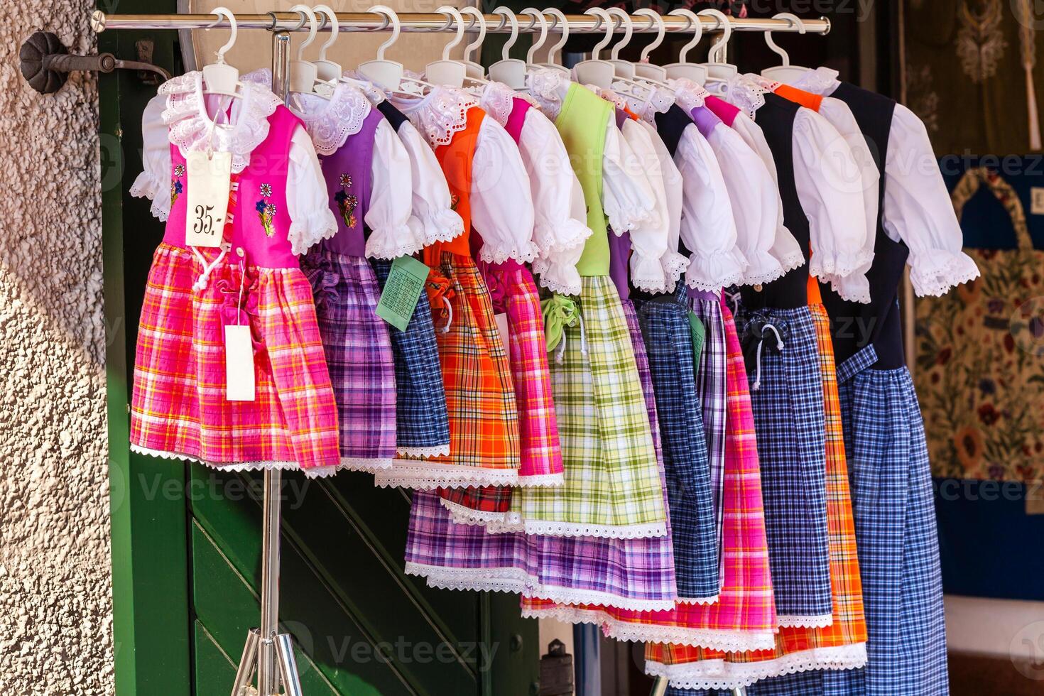 National styled costumes for female exposed in shopping mall store photo