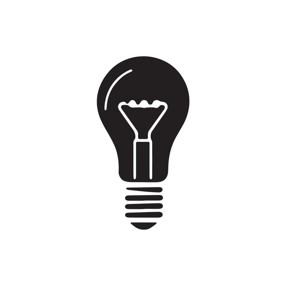 A modern light bulb icon silhouette on white background vector