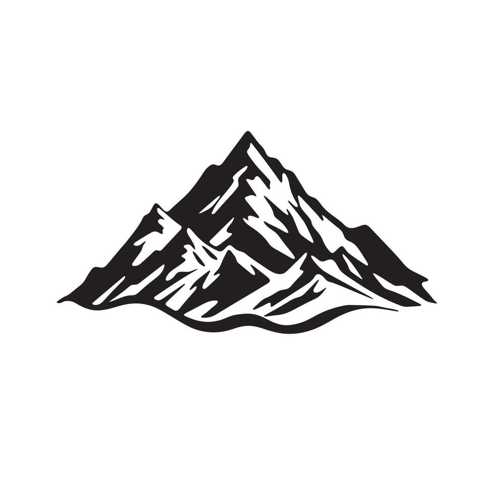 High mountains with snow silhouette on white background vector