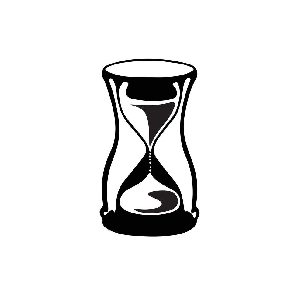 Modern hourglass icon silhouette on white background vector