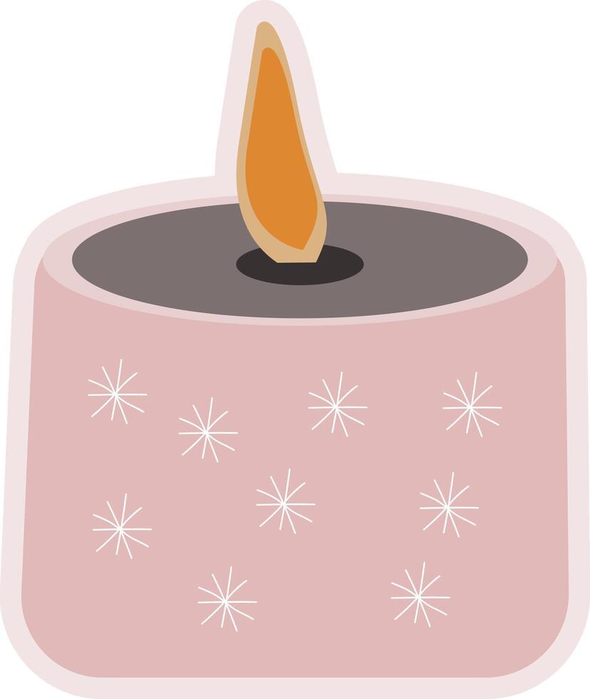 winter candel sticker vector