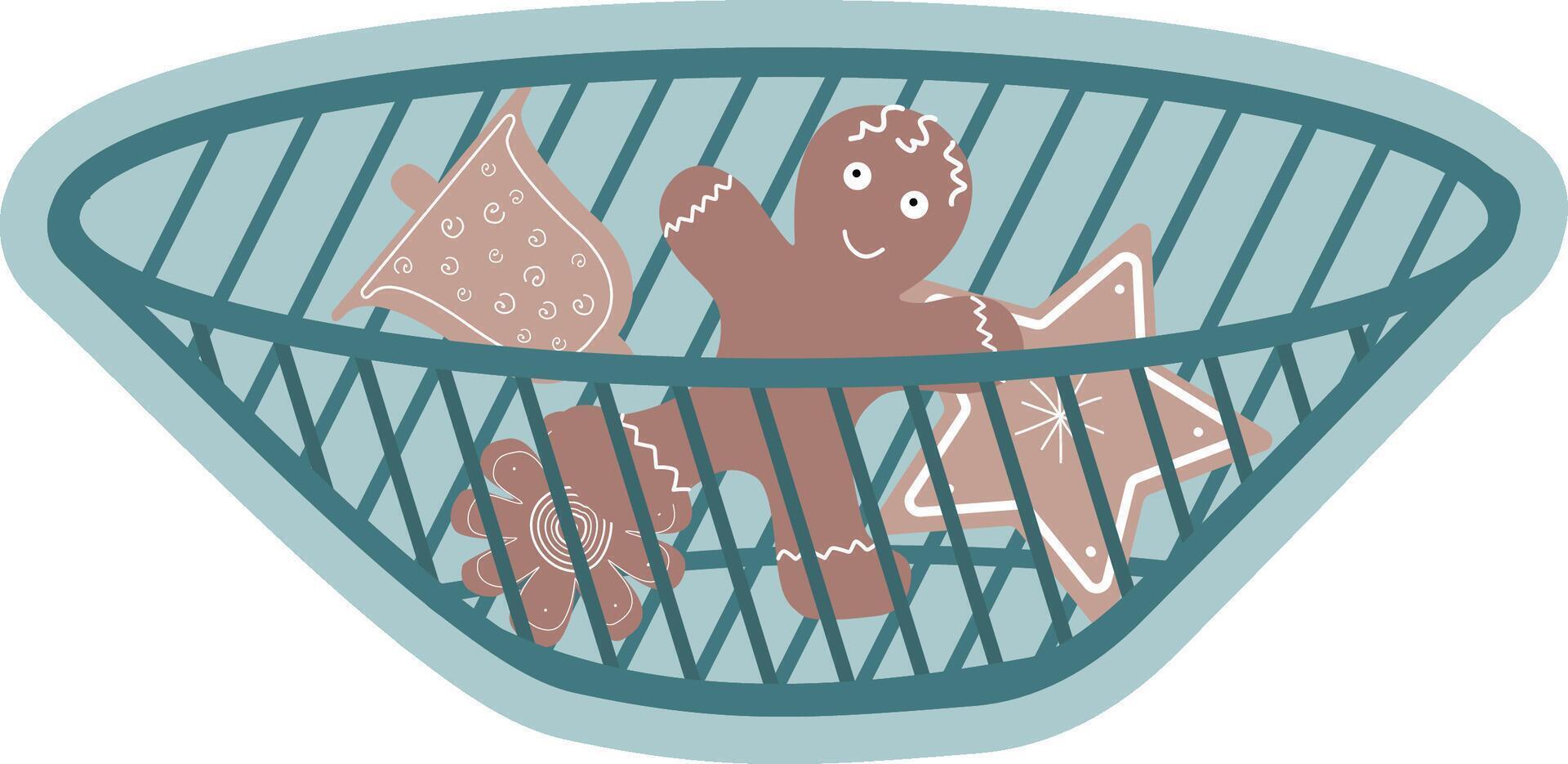winter cookies sticker vector
