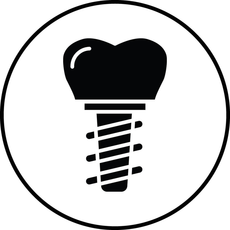 Dental Implant Illustration Icon vector