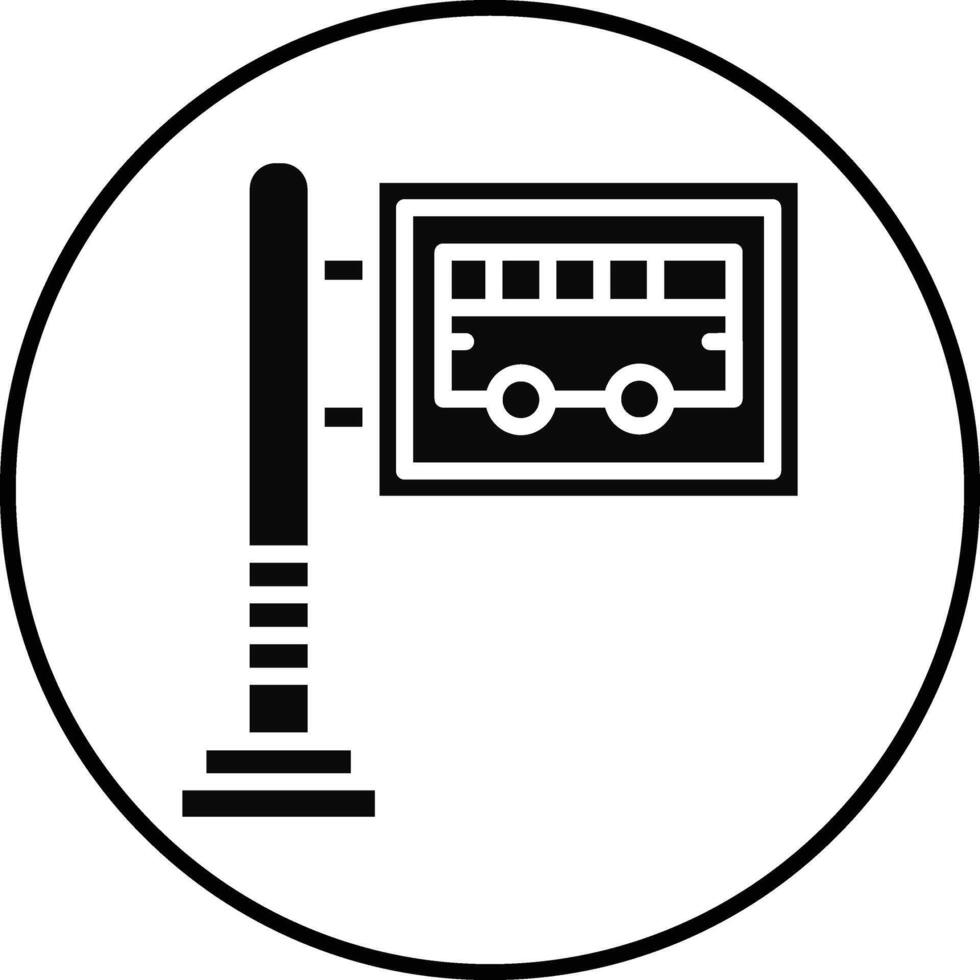 Bus Stop Illustration Icon vector