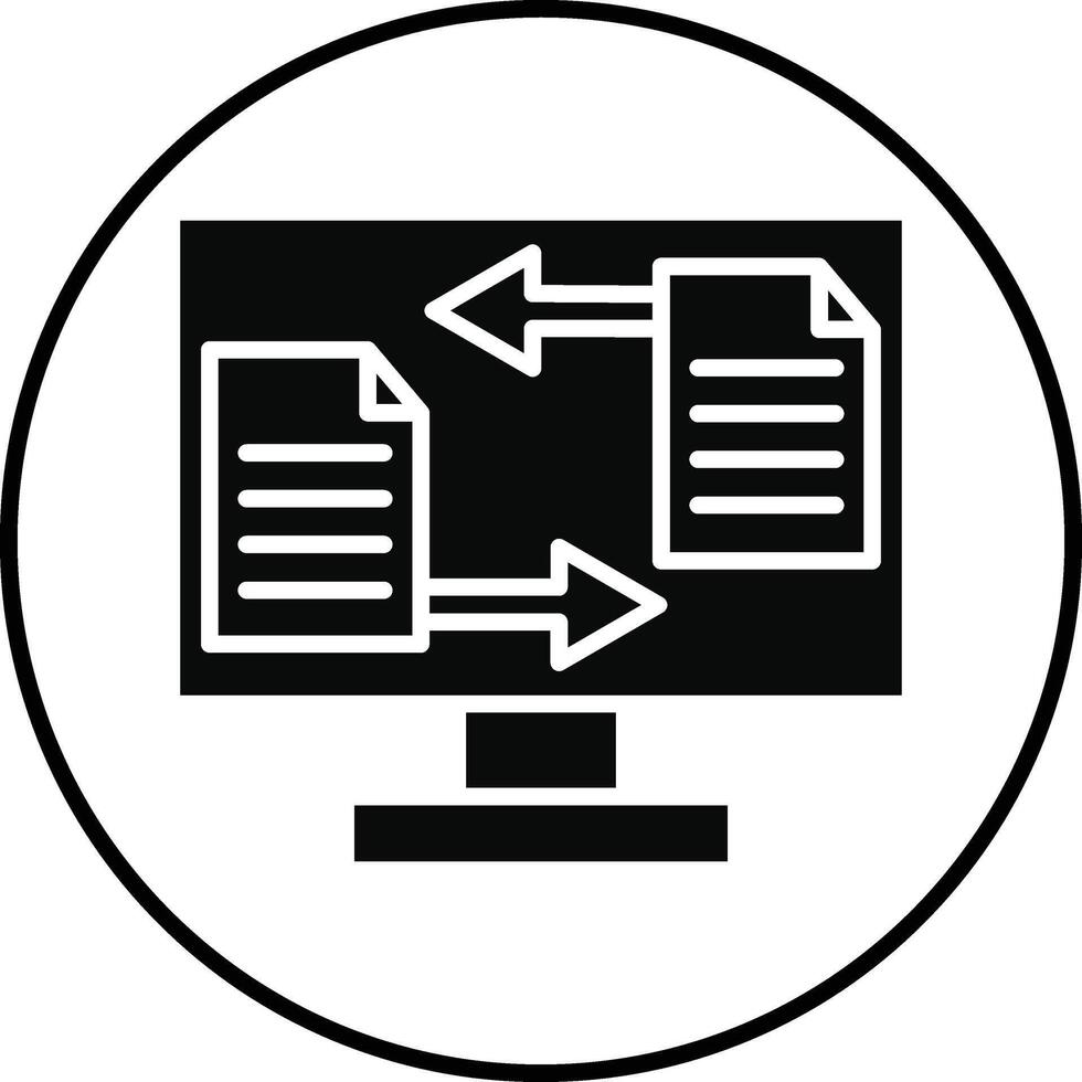 Online File Transfer Illustration Icon vector