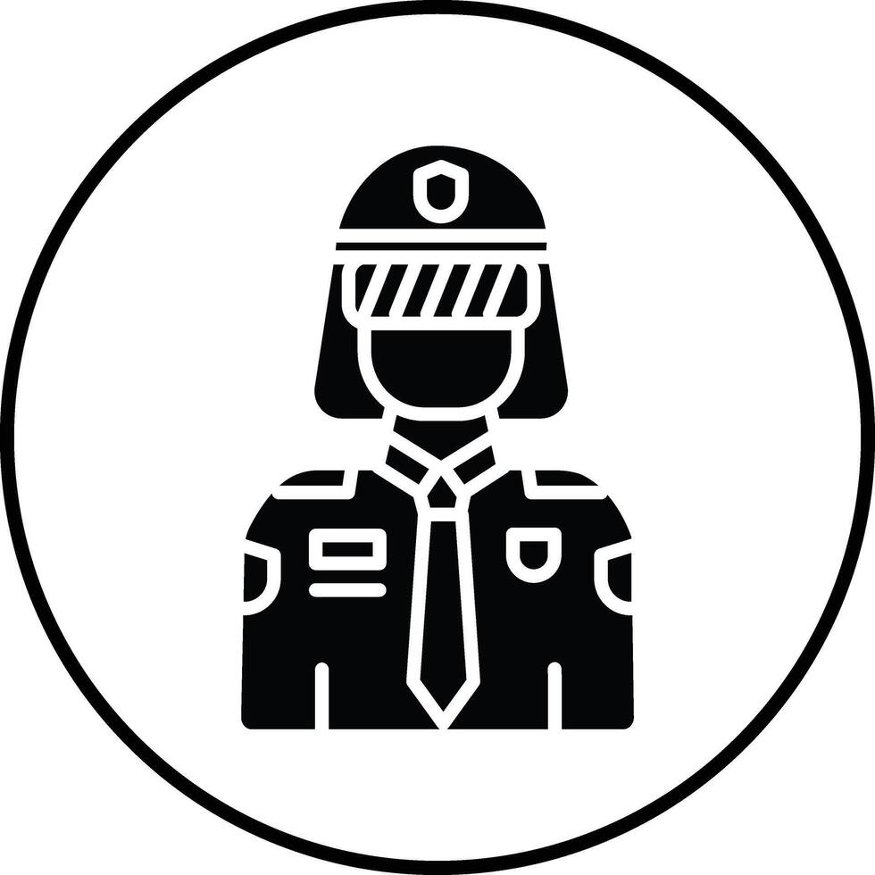 Lady Police Illustration Icon vector