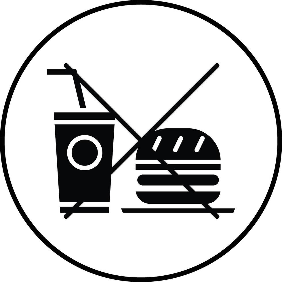 No Fast Food Illustration Icon vector