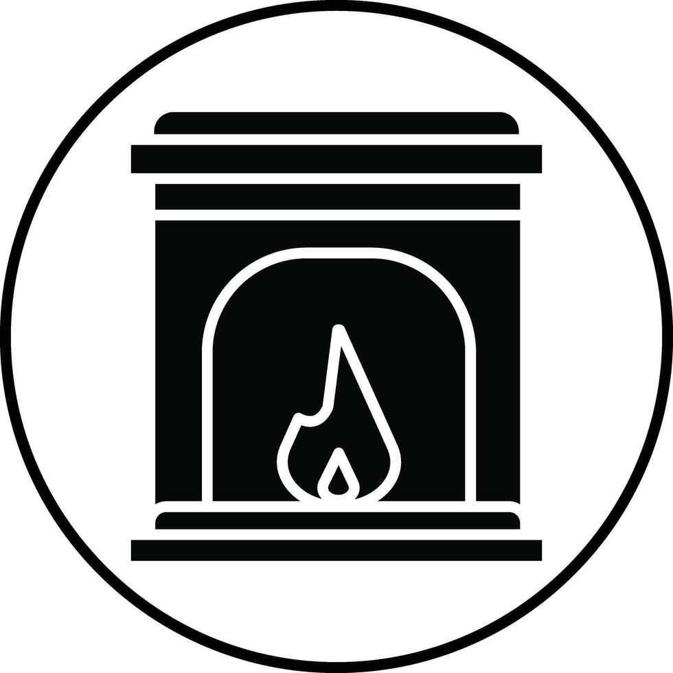 Fireplace Illustration Icon vector