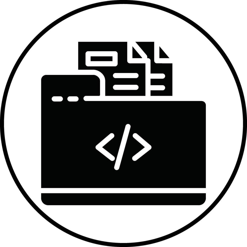 Coding Folder Illustration Icon vector