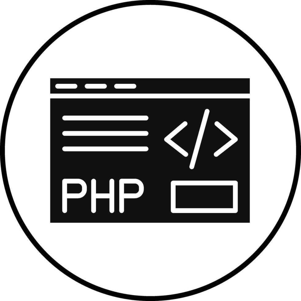 PHP Coding Illustration Icon vector