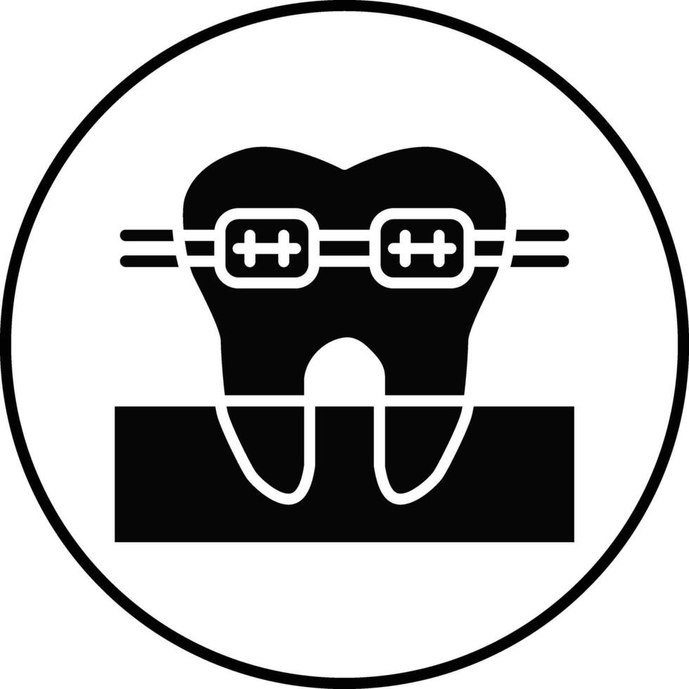 Tooth Braces Illustration Icon vector