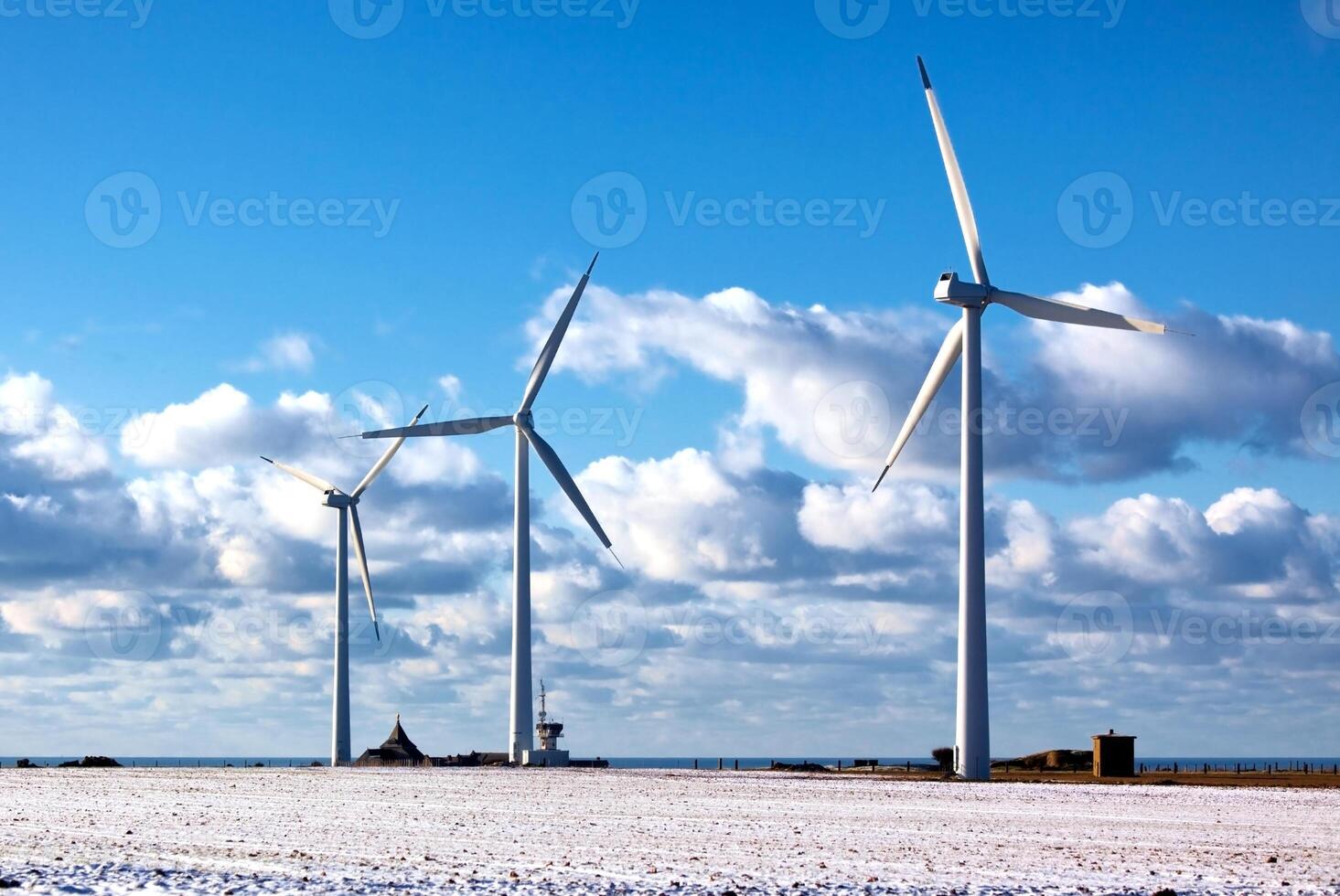 three modern windmills photo