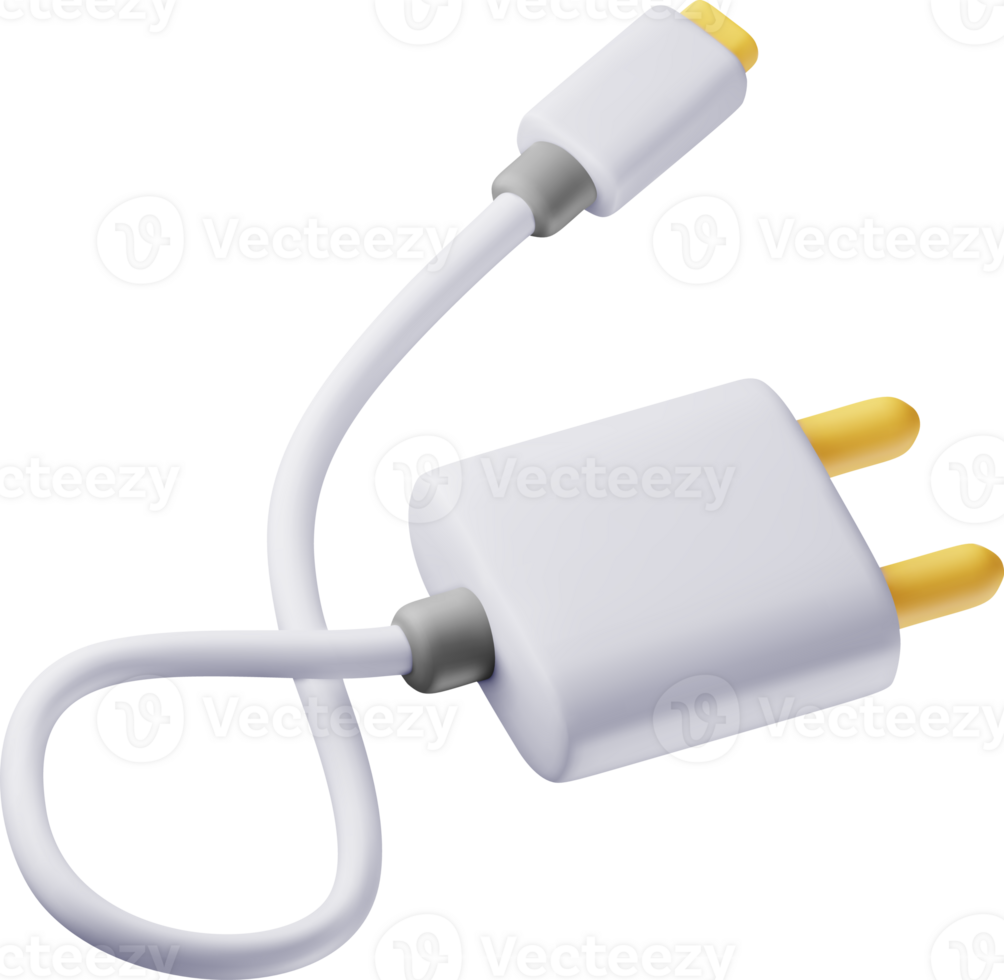 3d white USB charger device png