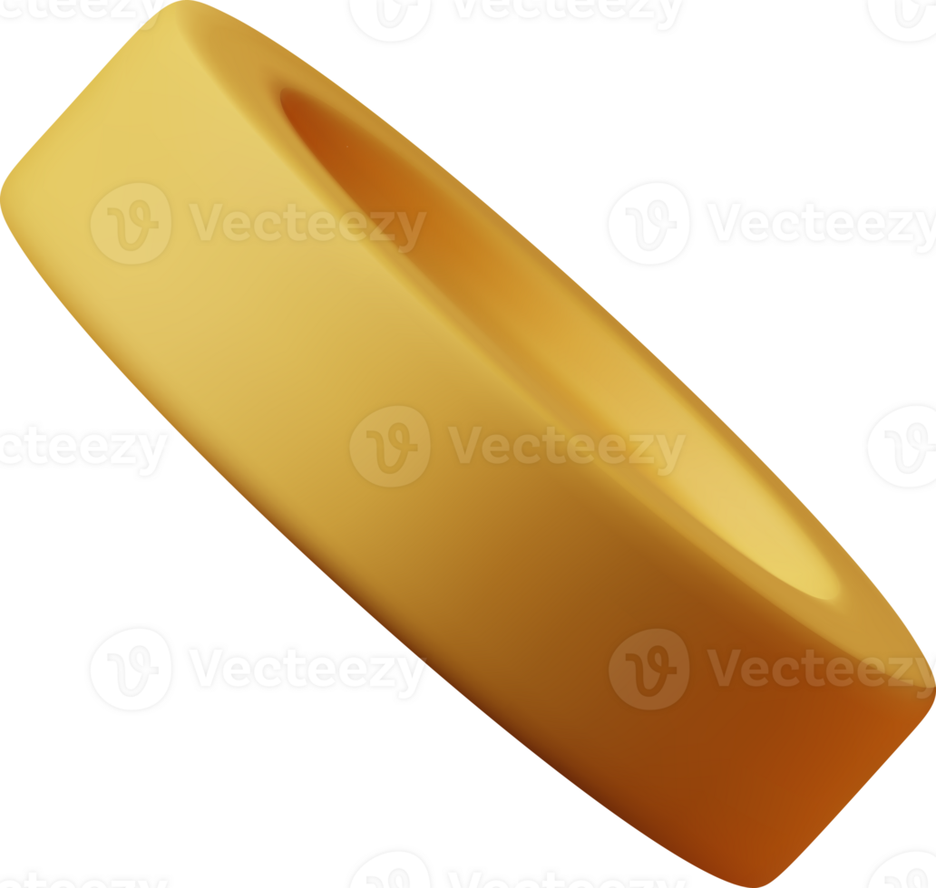 3D Gold Plastic Coin Icon png