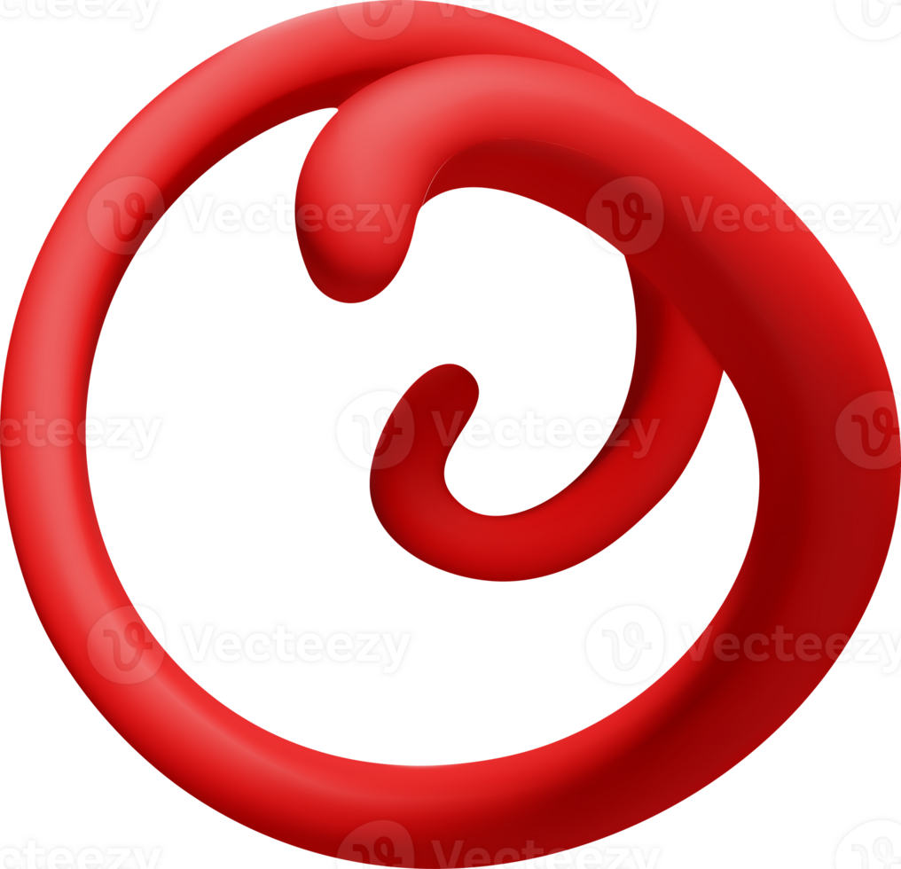 3d red spiral confetti, colorful serpentine ribbon png