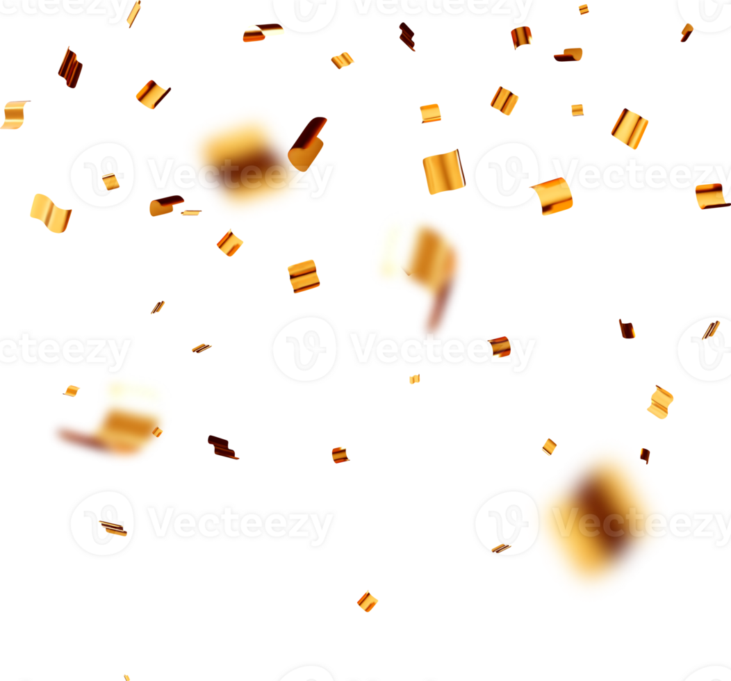 3D Party Gold Confetti square png