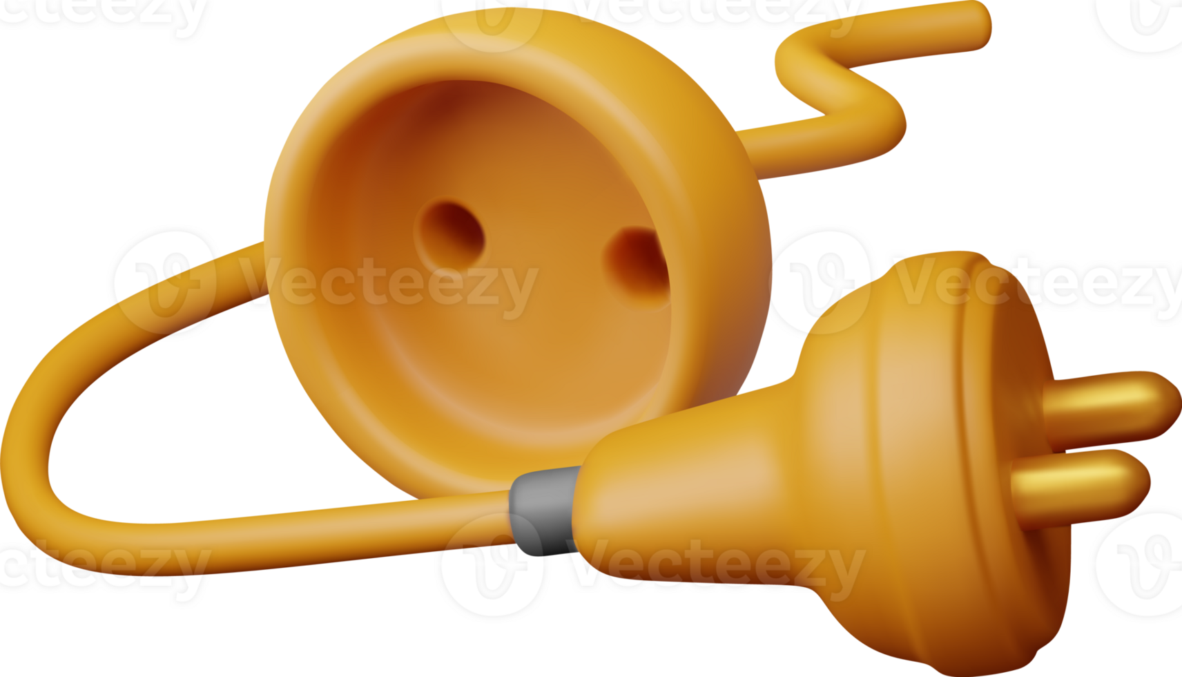 3D electric plug and socket icon png