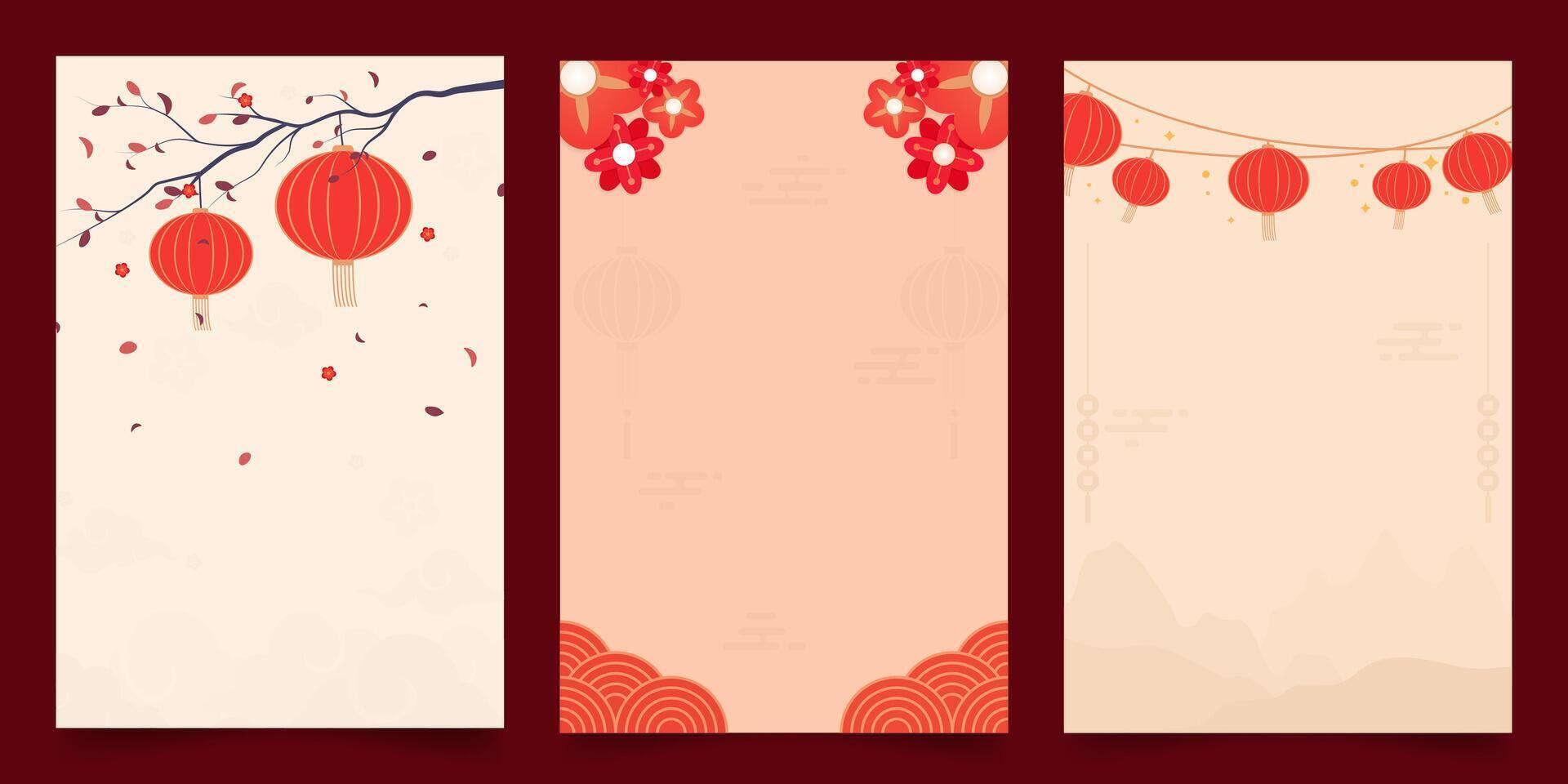 Simple minimalist Chinese lunar new year design illustration background. for banner, poster, social media, promotion, card vector