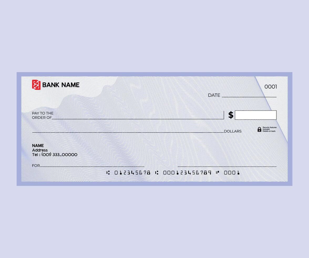 Bank Check template vector