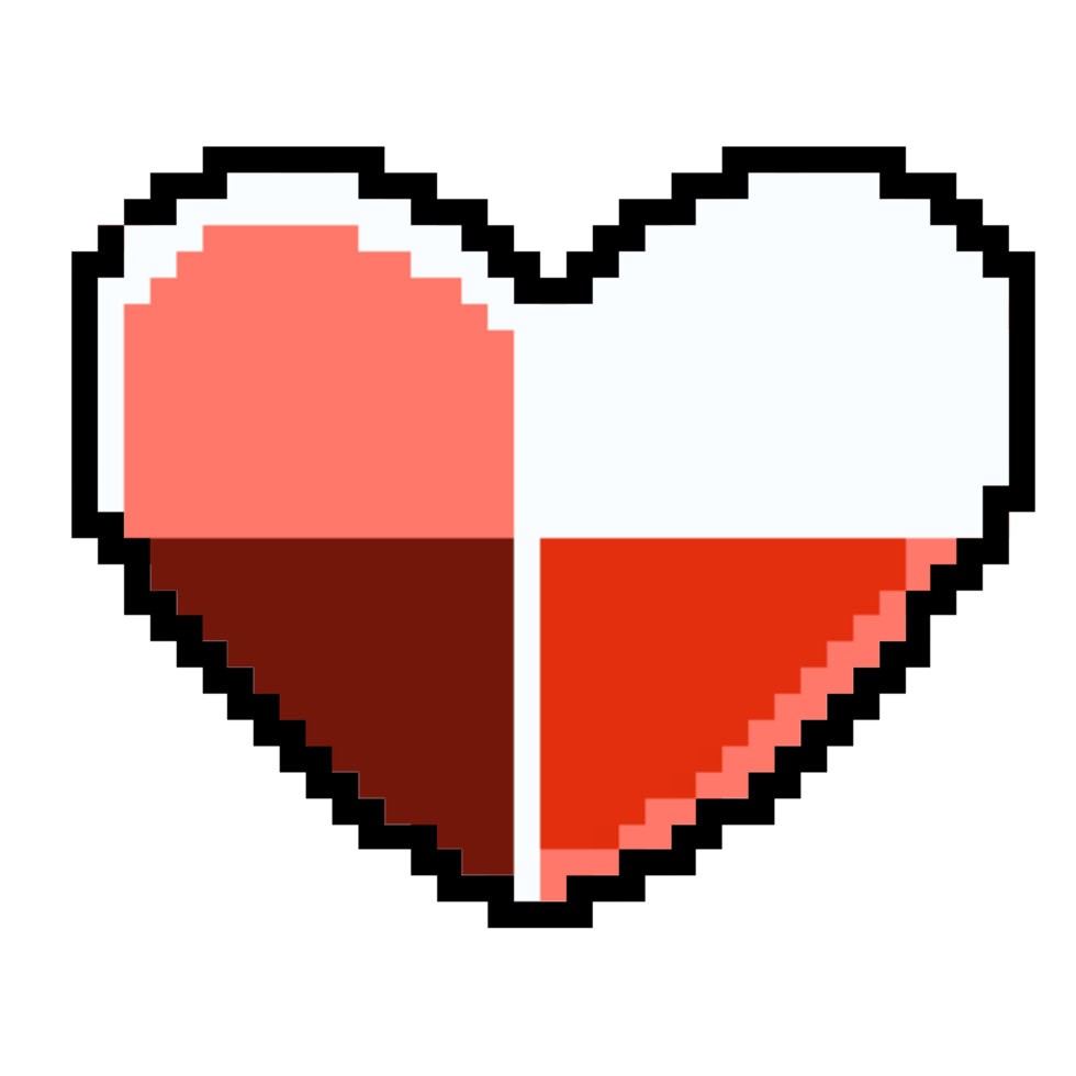 Vintage Red Pixel Heart Assets for Games png