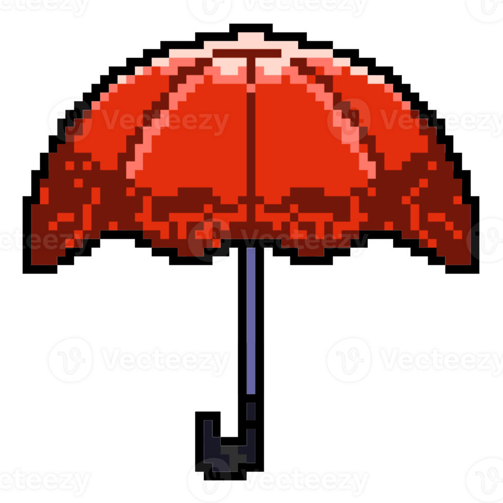 Vintage Red Pixel Umbrella Assets for Games png
