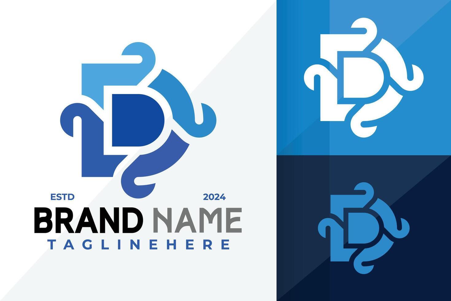 Letter D Monogram Logo Icon Design Illustration vector