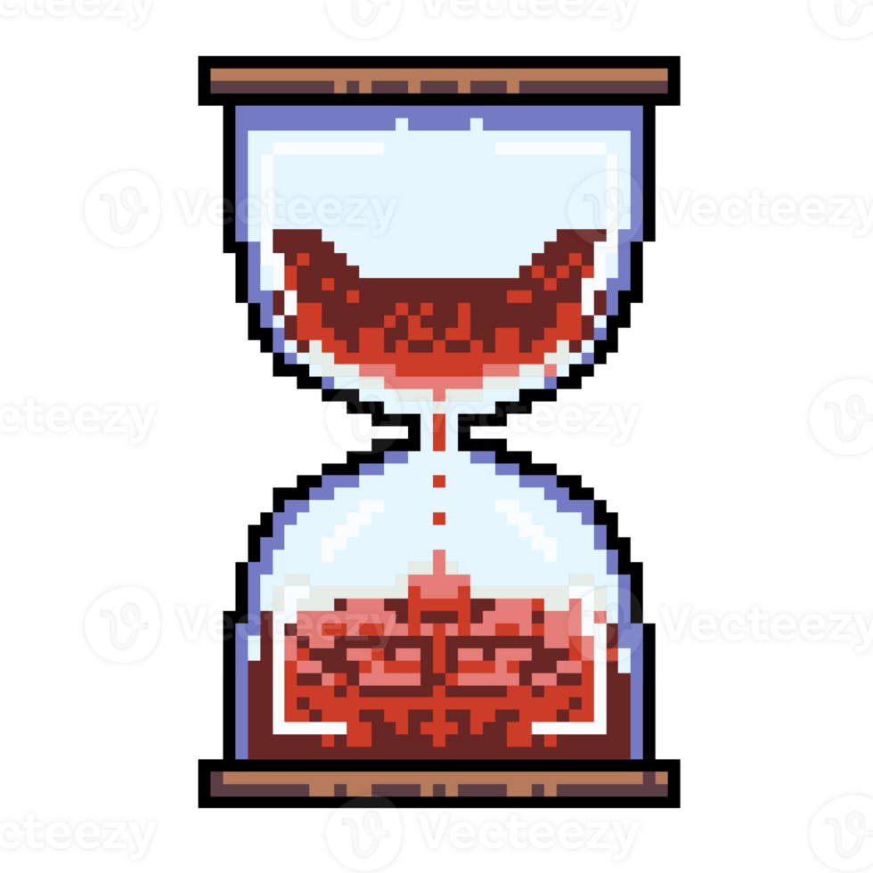 Vintage Red Pixel Hourglass Assets for Games png