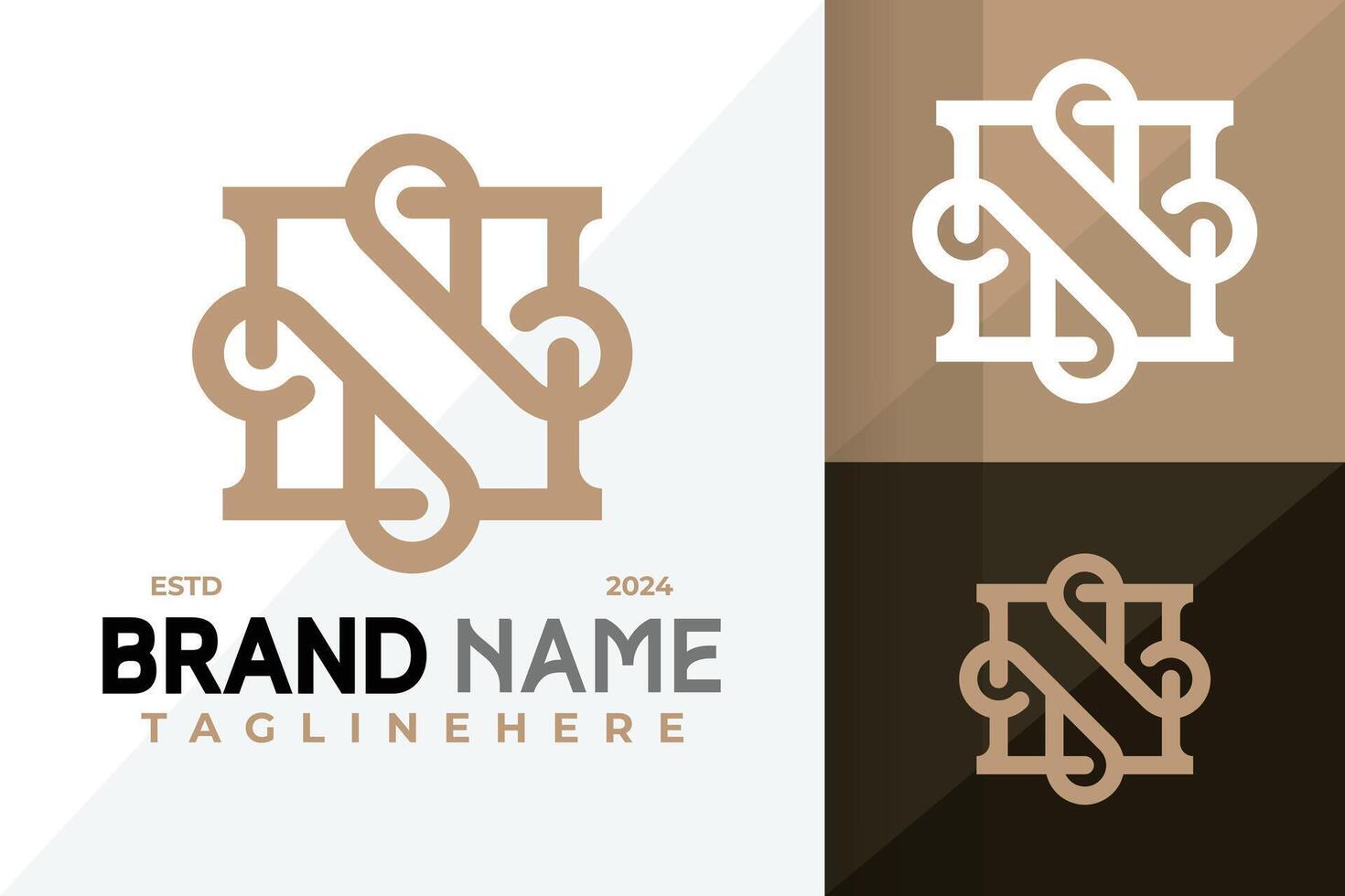 Letter N Monogram Knot Logo Icon Design Illustration vector