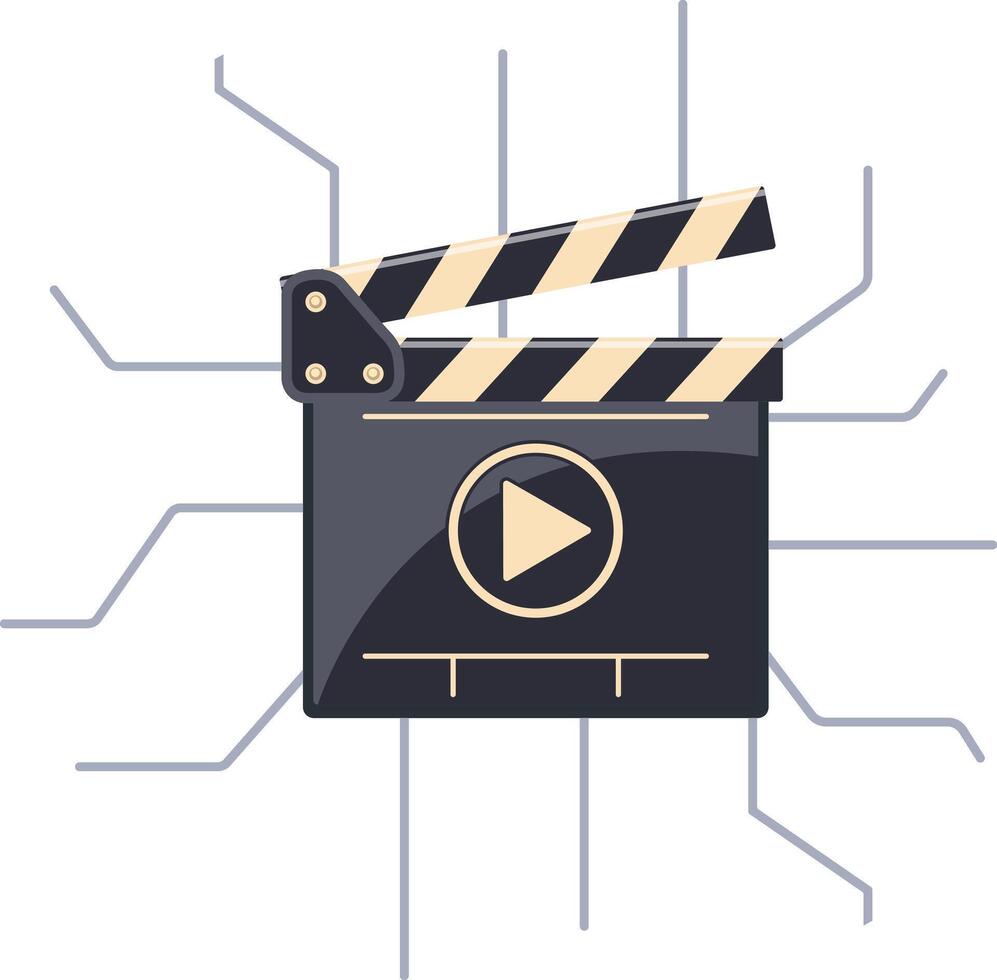 Clapperboard isolated on a white background creative illustration vector