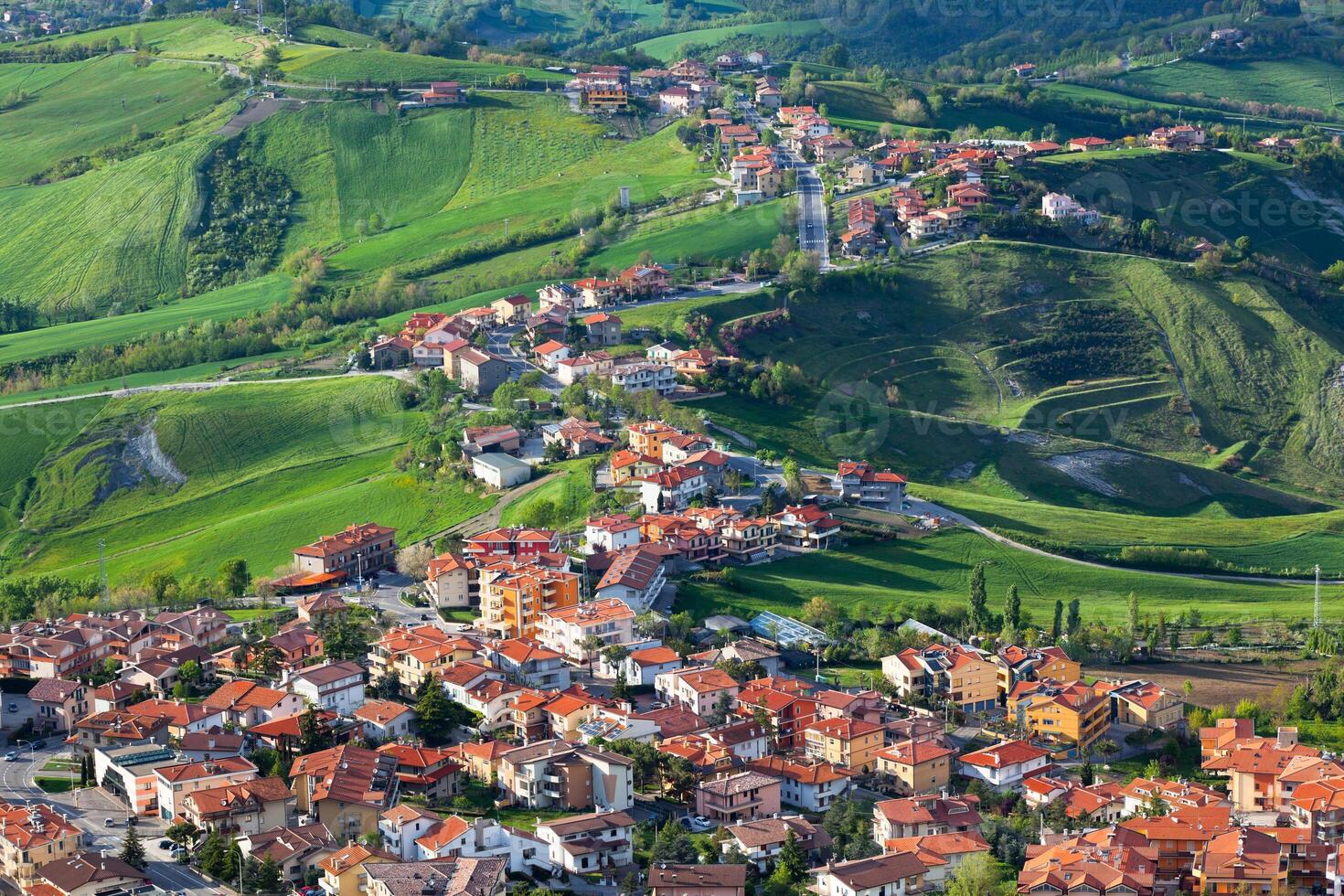 Modern San Marino Suburban districts view from above photo