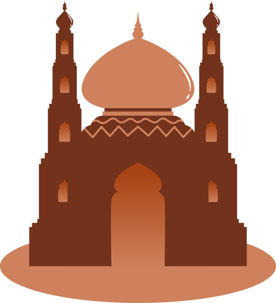 Mosque with two minarets cartoon png