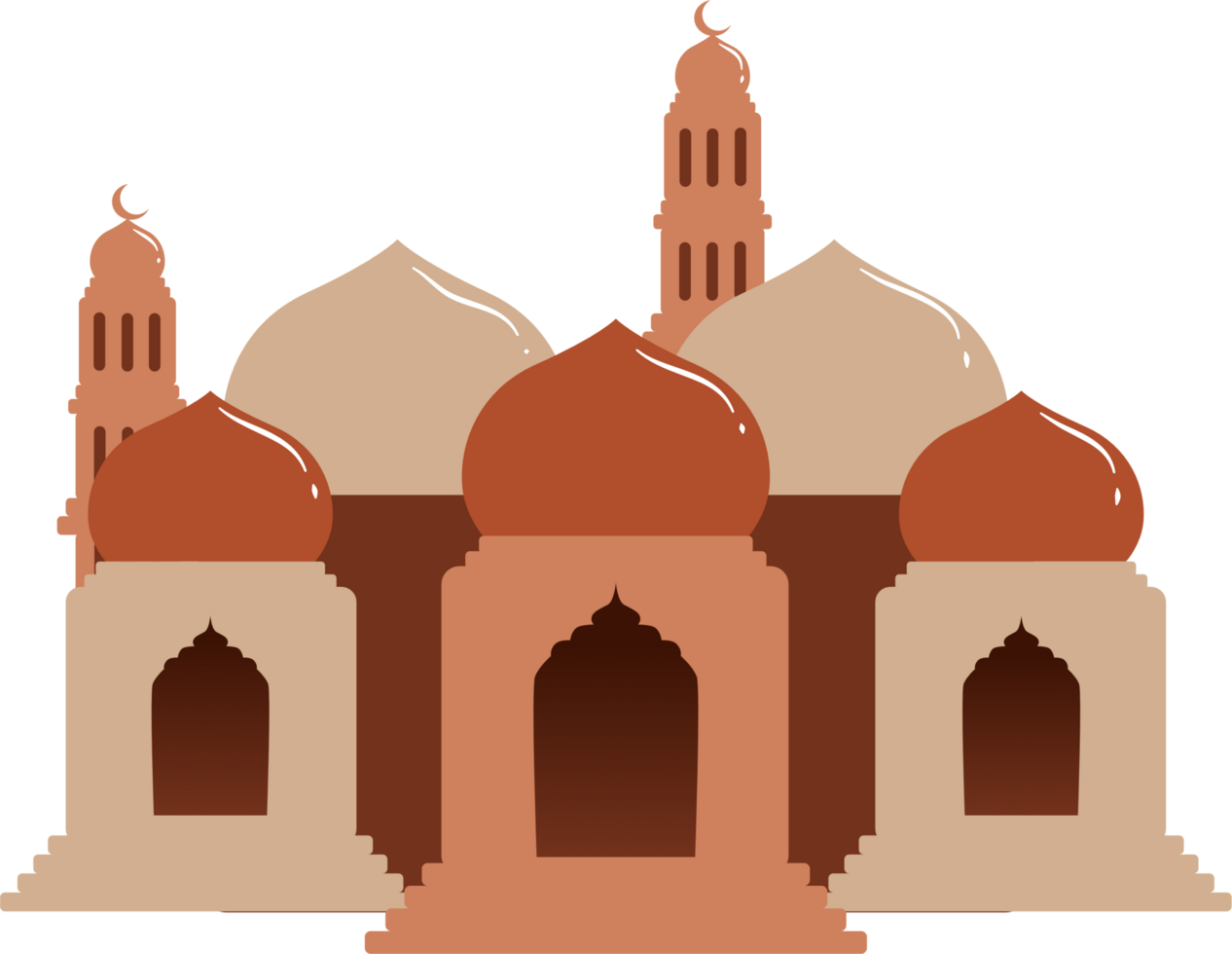 Cute Mosque with many domes png