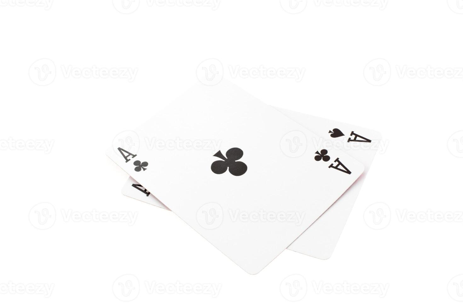 Two black aces isolated photo