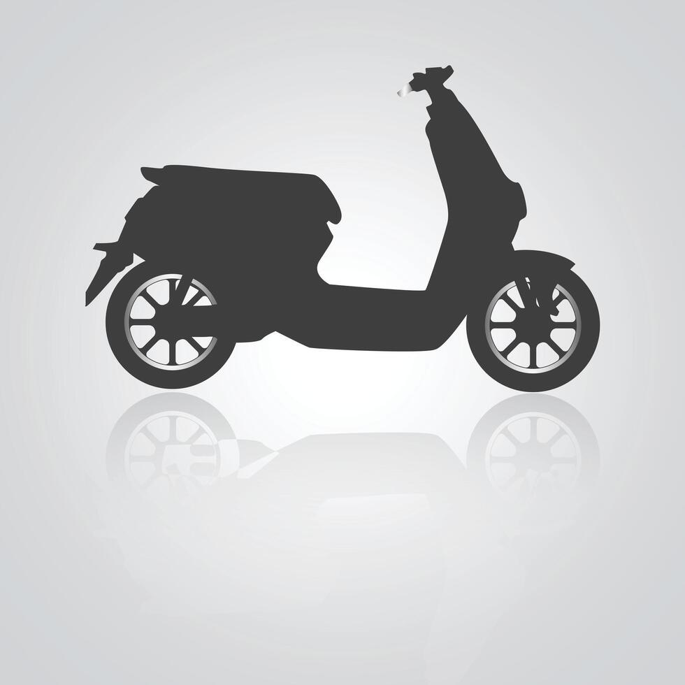 Scooter black and white vector