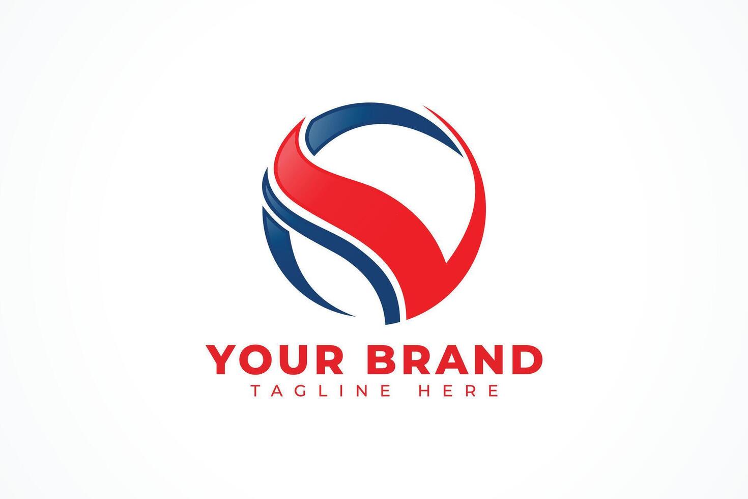 Curve Sphere Letter V Logo Design Template vector