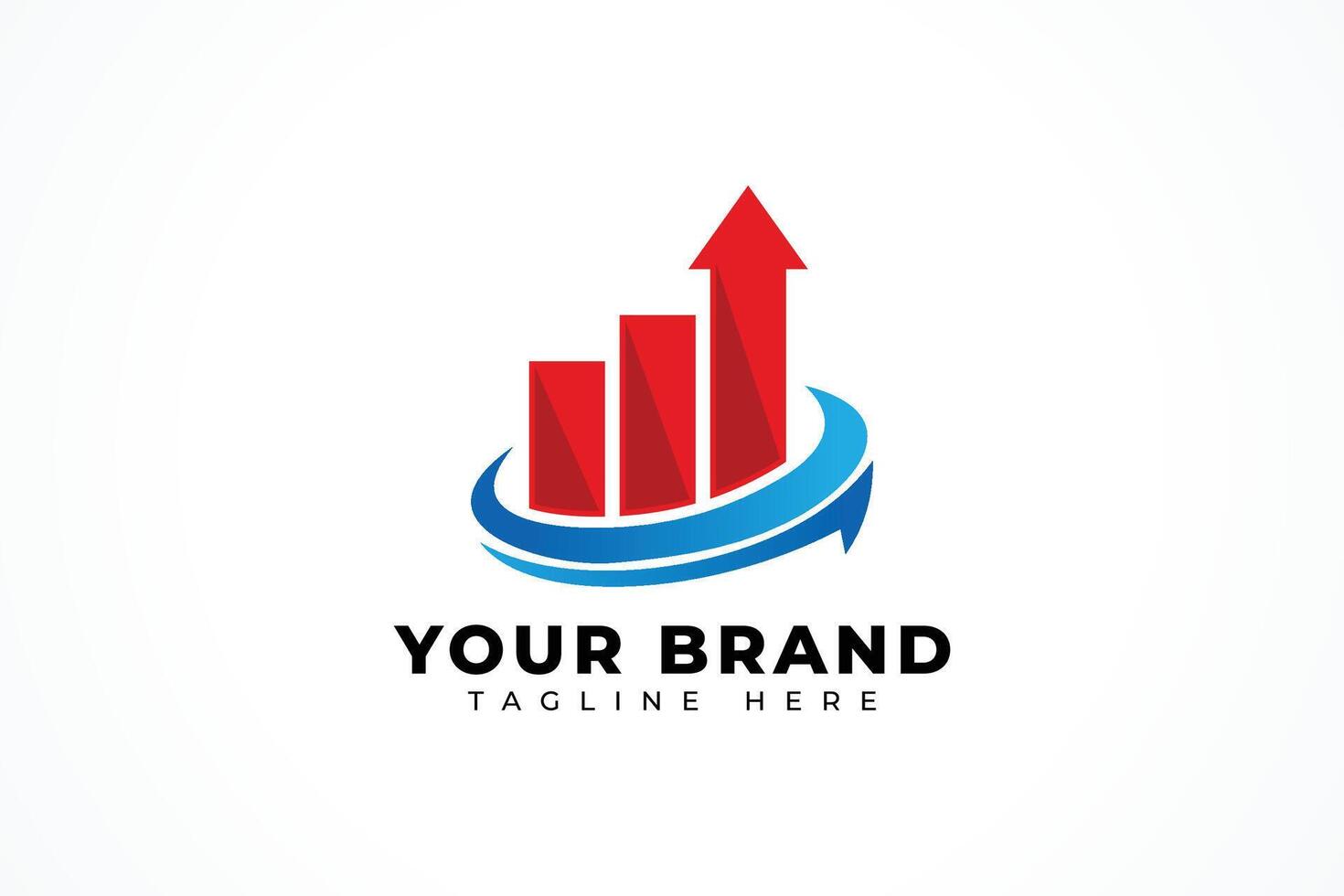 business finance chart arrow logo design element vector