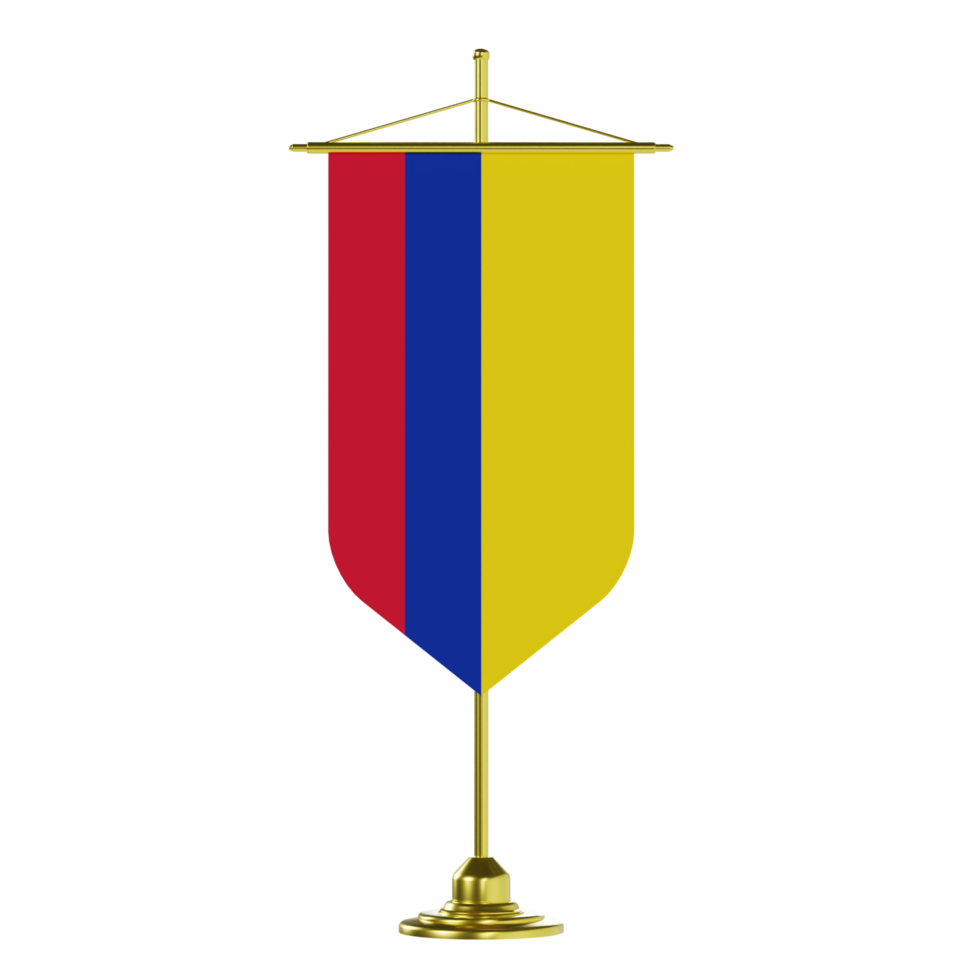 Colombia Flag Banner V1 - Medium View at 90 Degrees png