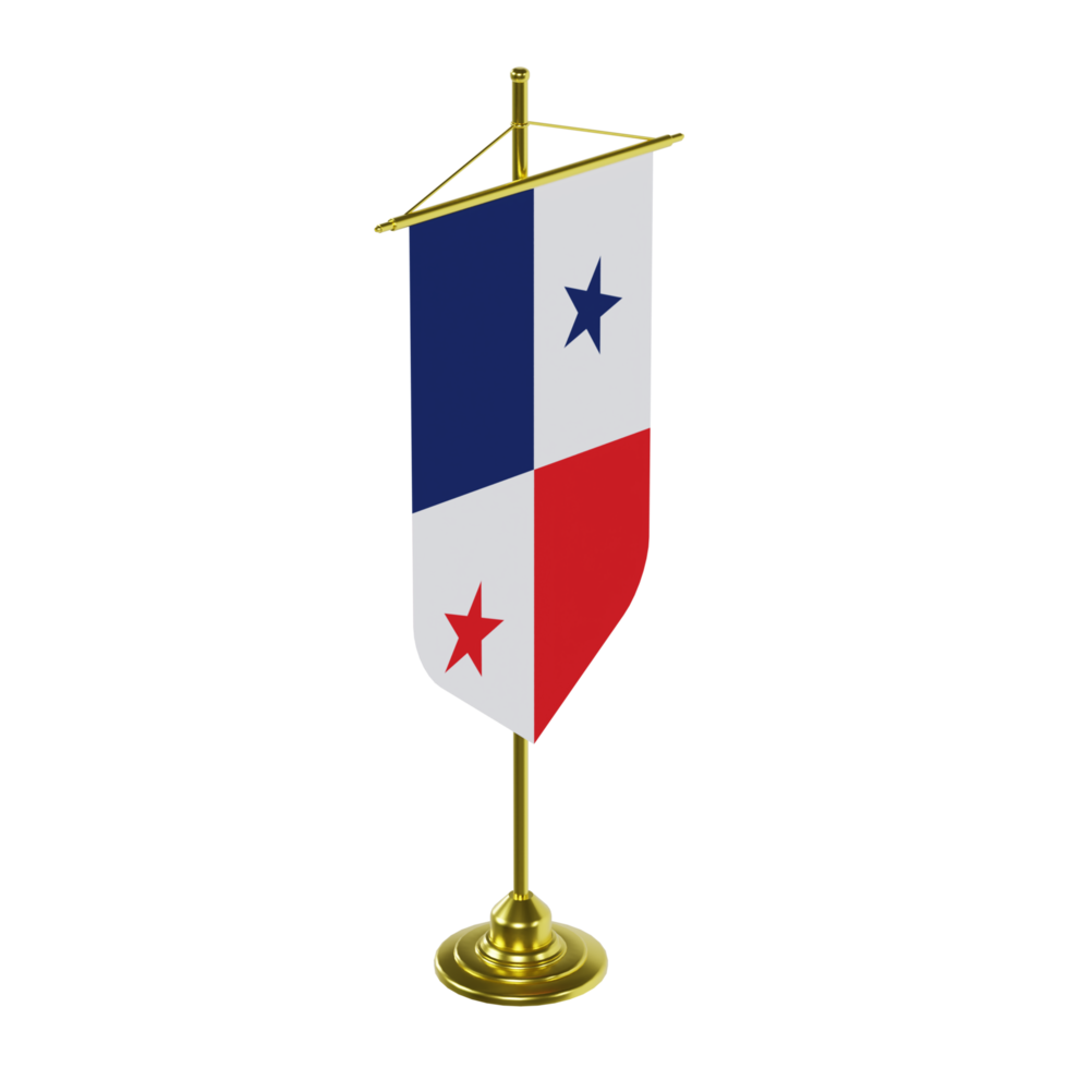 Panama Flag Banner V1 - Medium High View at 45 Degrees png