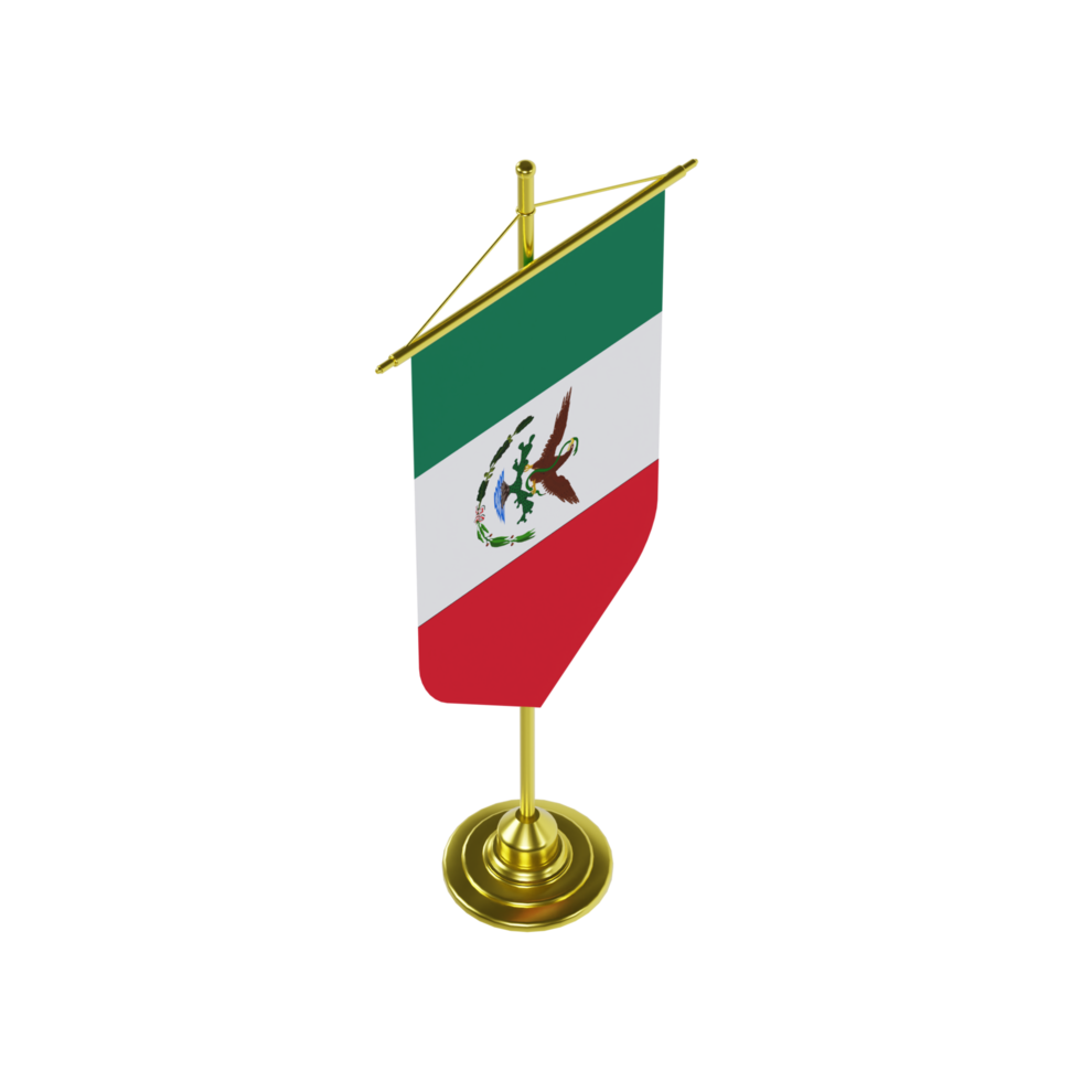 Mexico Flag Banner V1 - Upper Medium View at 45 Degrees png