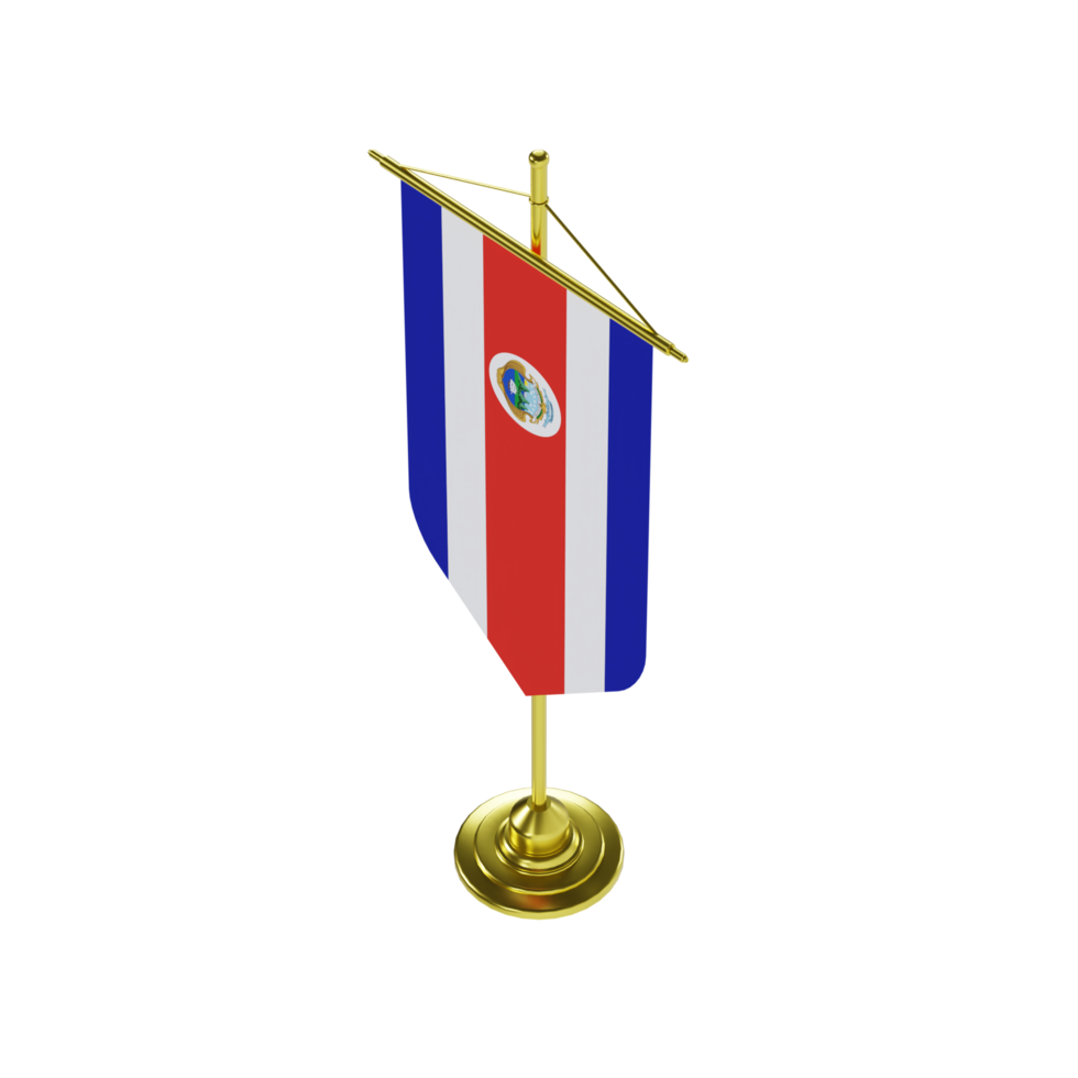 Costa Rica Flag Banner V1 - Upper Medium View at 135 Degrees png